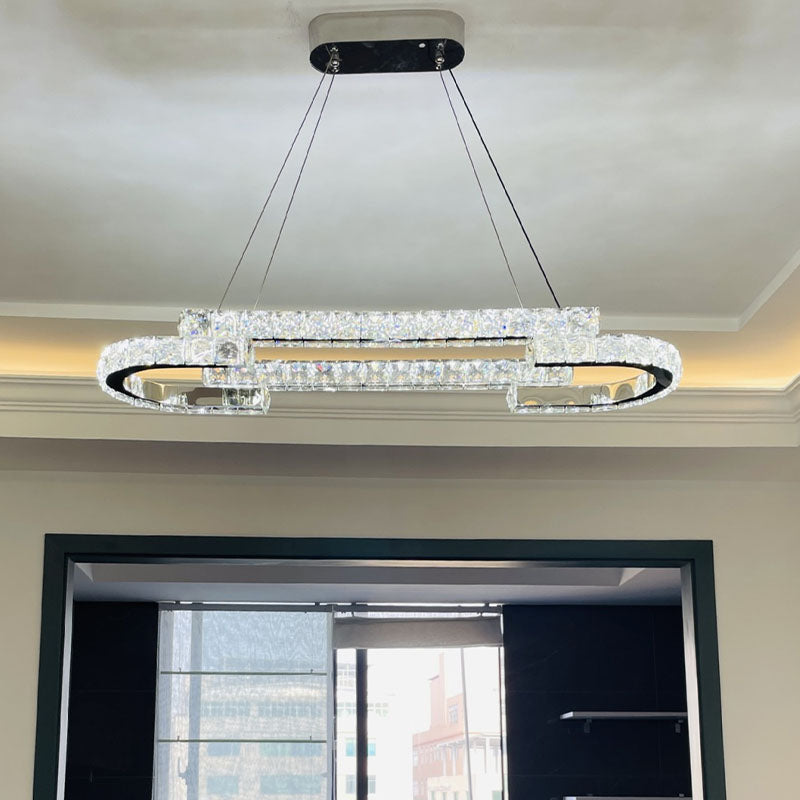 One Ring Oval Dimmable LED Chandelier - Cold Light | Sofary