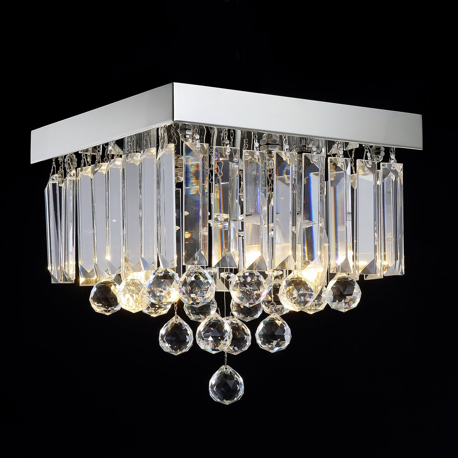 Modern Crystal Raindrop Ceiling Lighting With Warm Light