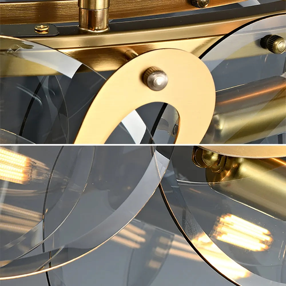 Smokey Gray Glass Chandelier - Details