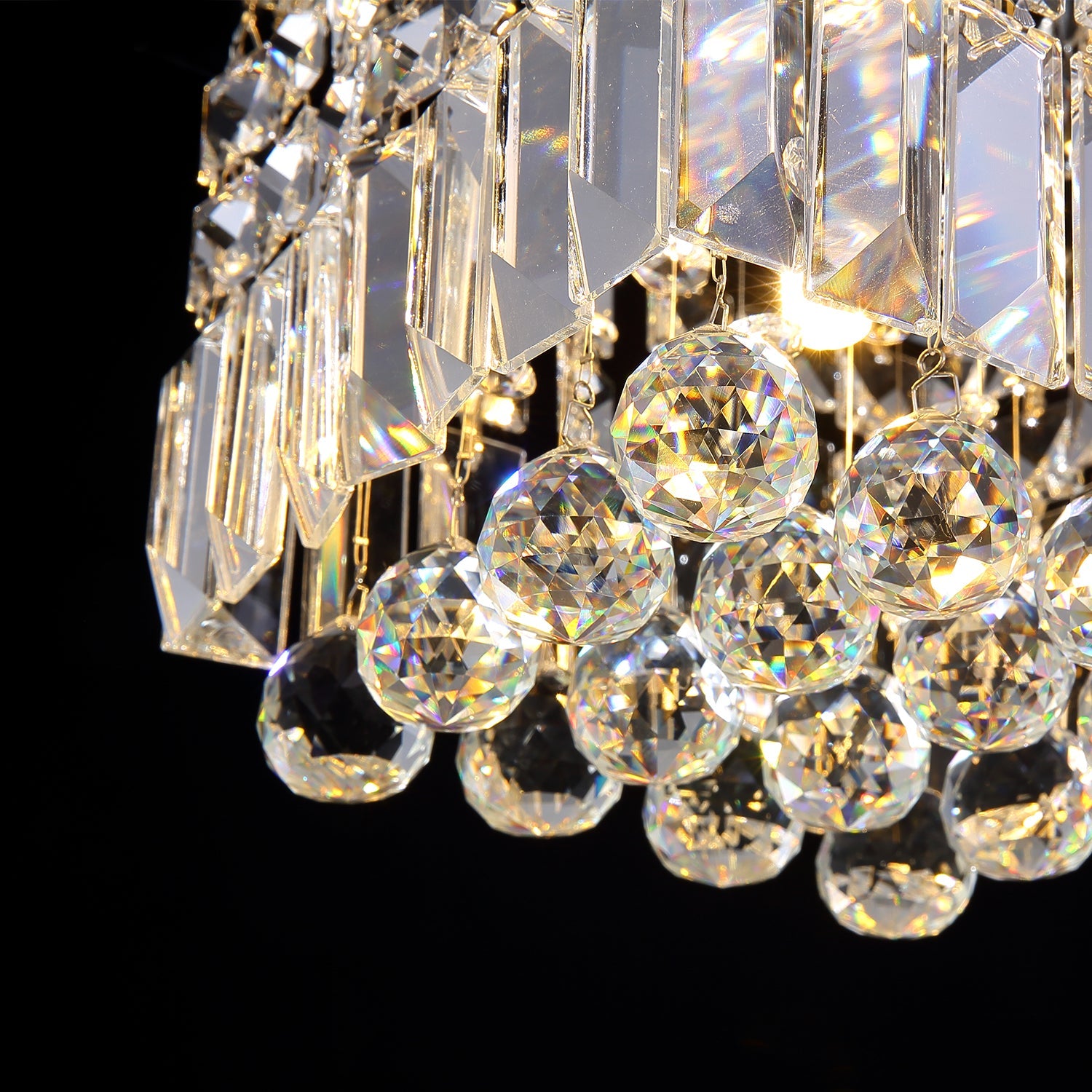 Little Square Crystal Raindrop Chandelier - Ceiling Lights - Details