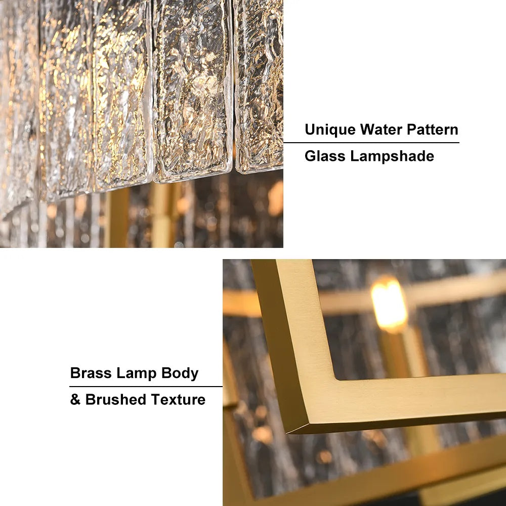 Round Brass Drum Adjustable Chandelier - Details