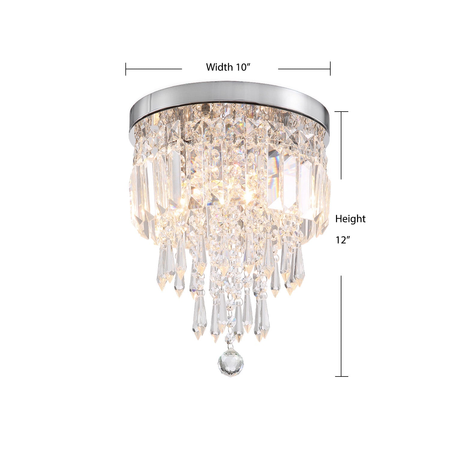 Modern Flush Mount Mini Crystal Chandelier - Ceiling Lights