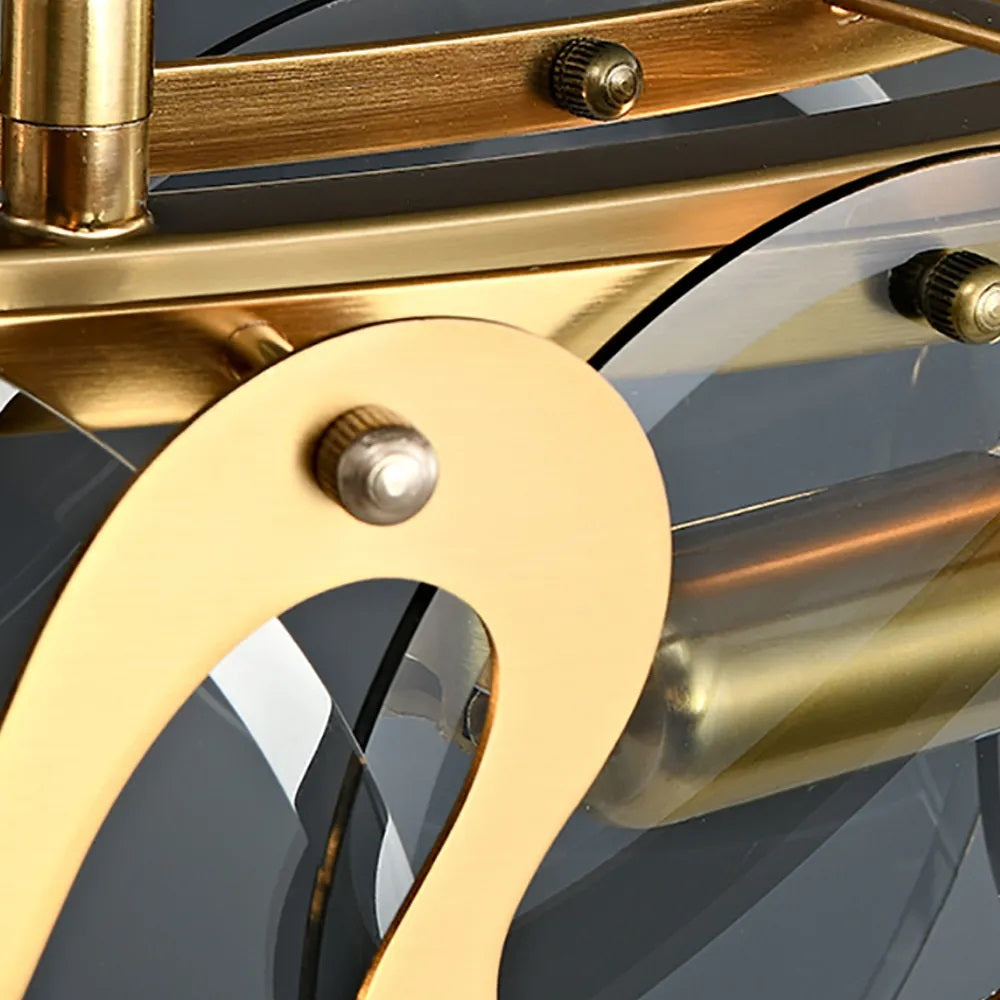 Smokey Gray Glass Chandelier - Details