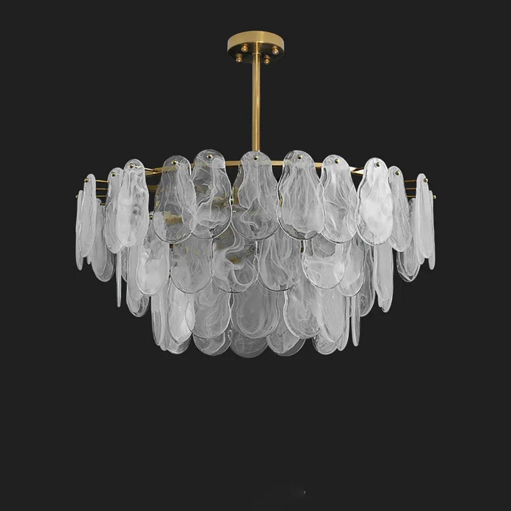 Tiered Cloud Glass Adjustable Chandelier