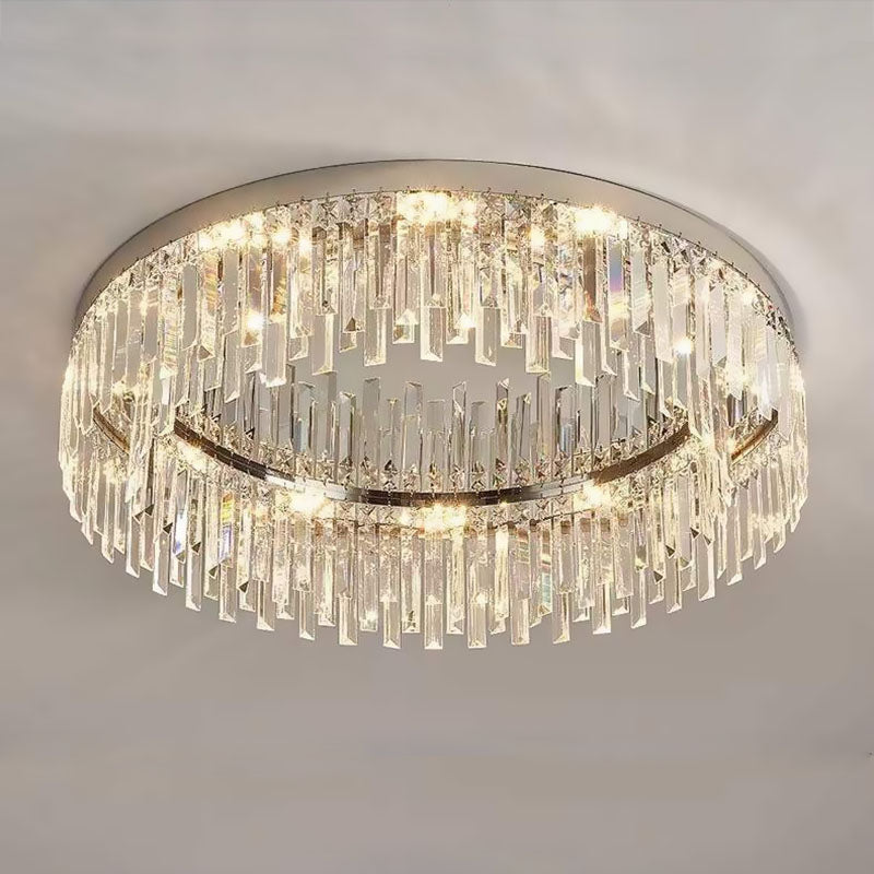 Modern Irregular Crystal Flush Mount Ceiling Light - Turn On | Sofary