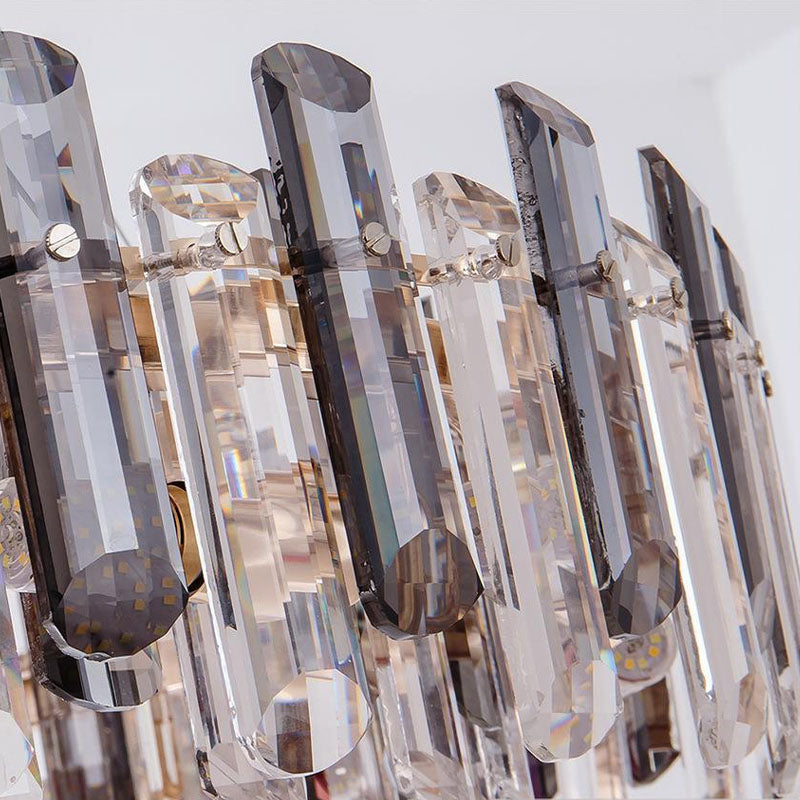 Round Glass Shade Gold Chandelier - Crystal Detail | Sofary