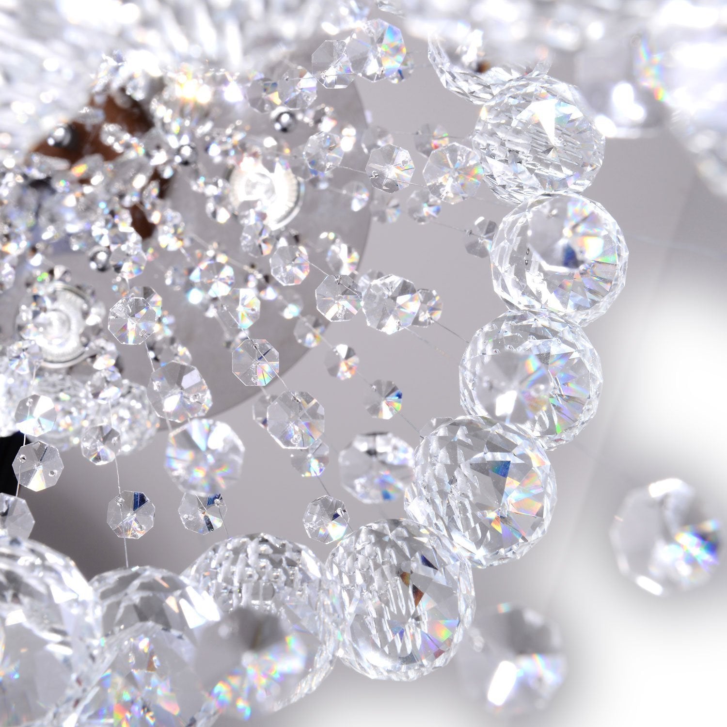 Double Spiral Raindrop Chandelier - Spiral Ceiling Light Details