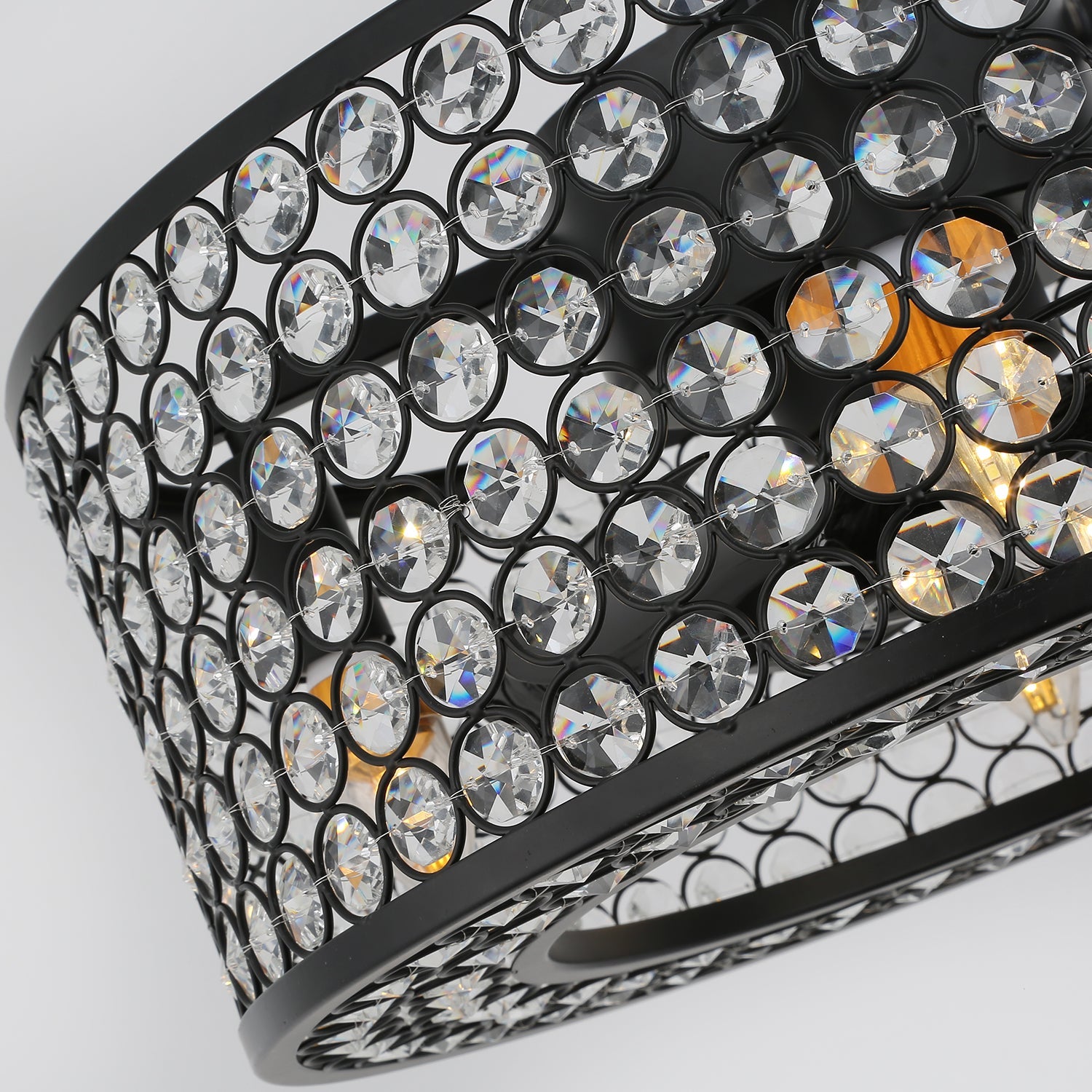 8 - Blade Drum Ceiling Fan with Remote Control - Fandelier - Crystal Detail | Sofary