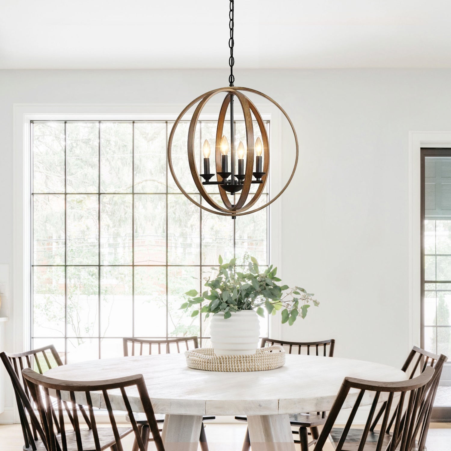 Dark Bronze Orb Chandelier - Dining Room - Rustic Design | Sofary