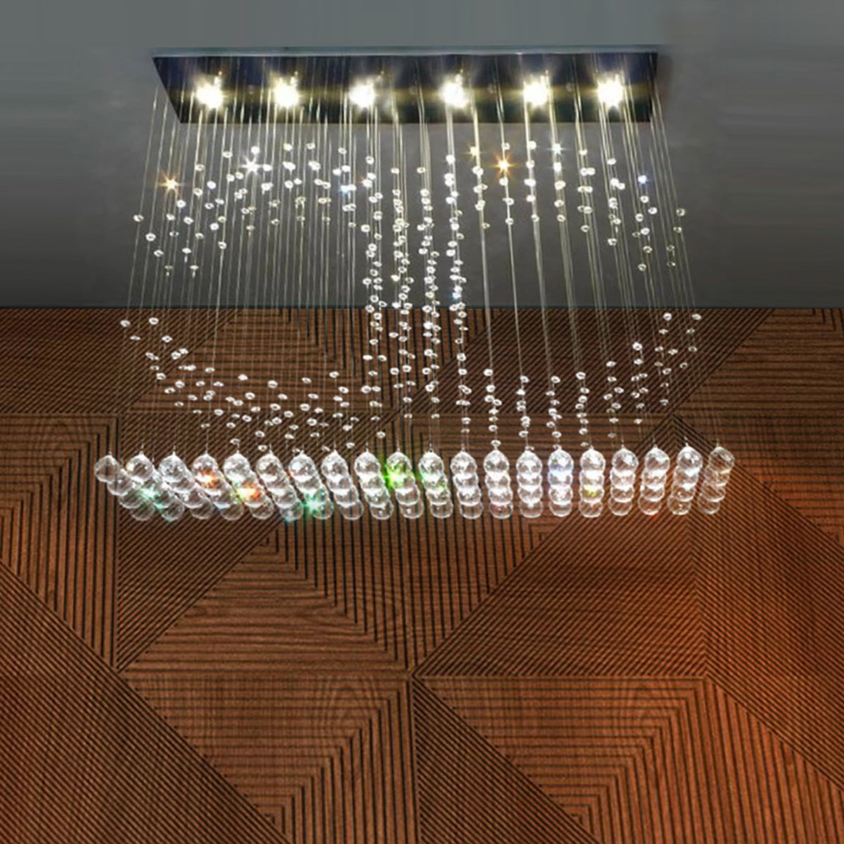 Double C Crystal Chandelier Ceiling Light - Customizable