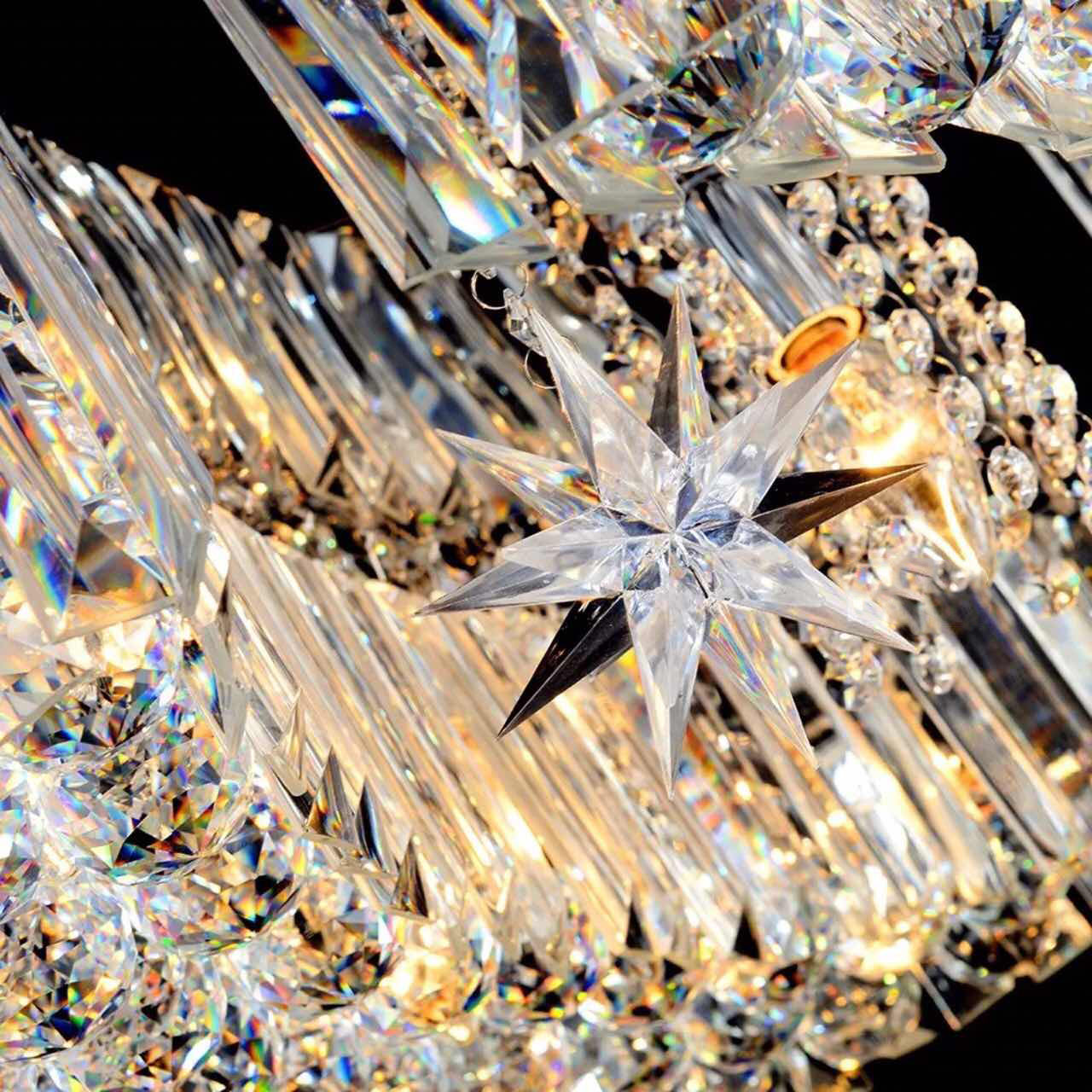 Elegant Moons and Stars Crystal Chandelier - Ceiling Light - details