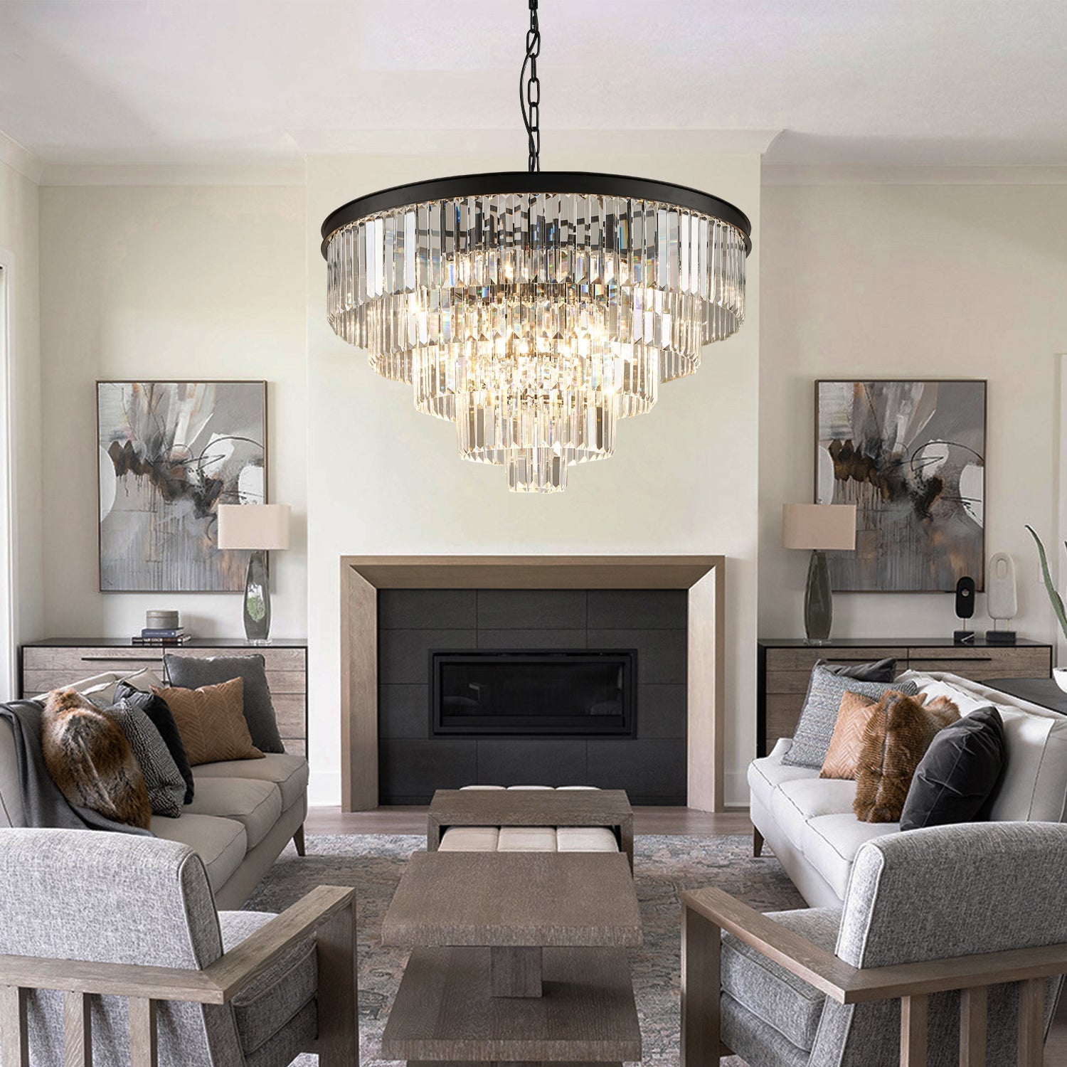 Five & Seven Tiers Crystal Chandelier - Pendant Light - Living Room | Sofary