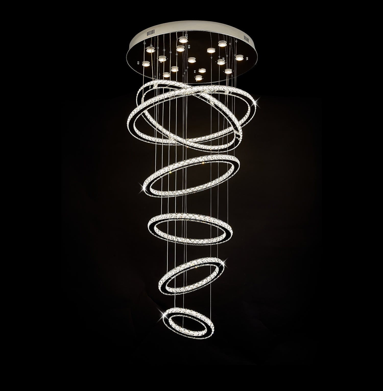 Five & Six Ring Crystal Chandelier Suspension Lights | Sofary