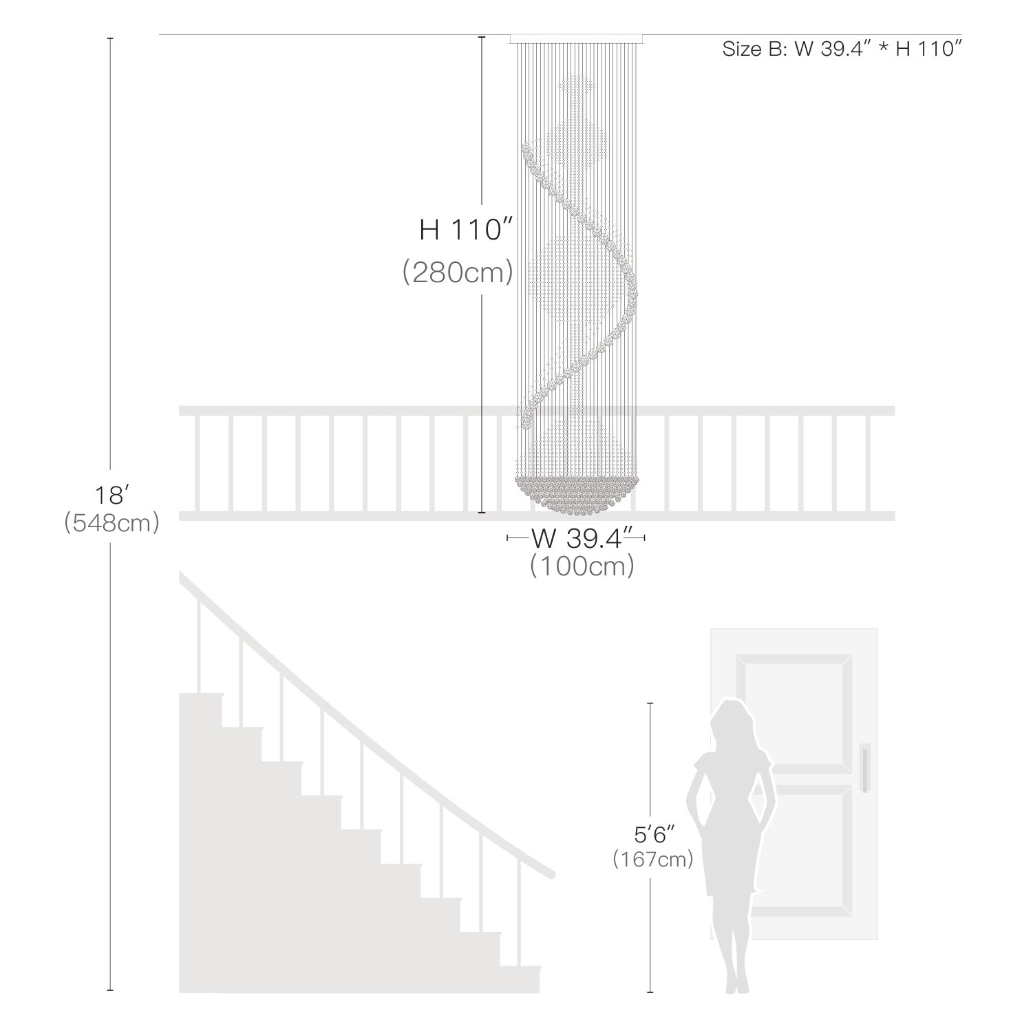 Large Raindrop Crystal Chandelier Ball Shape-size Dimension
