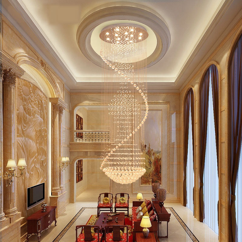 Large Raindrop Crystal Chandelier Ball Shape - Living Room