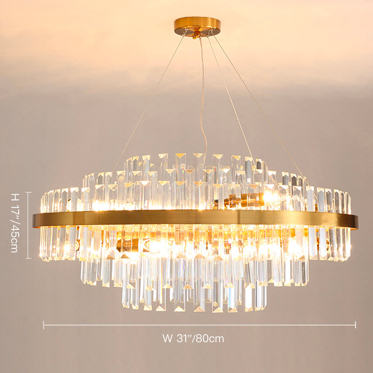 Modern-light-luxury-crystal-chandelier-dimensions-80CM | Sofary