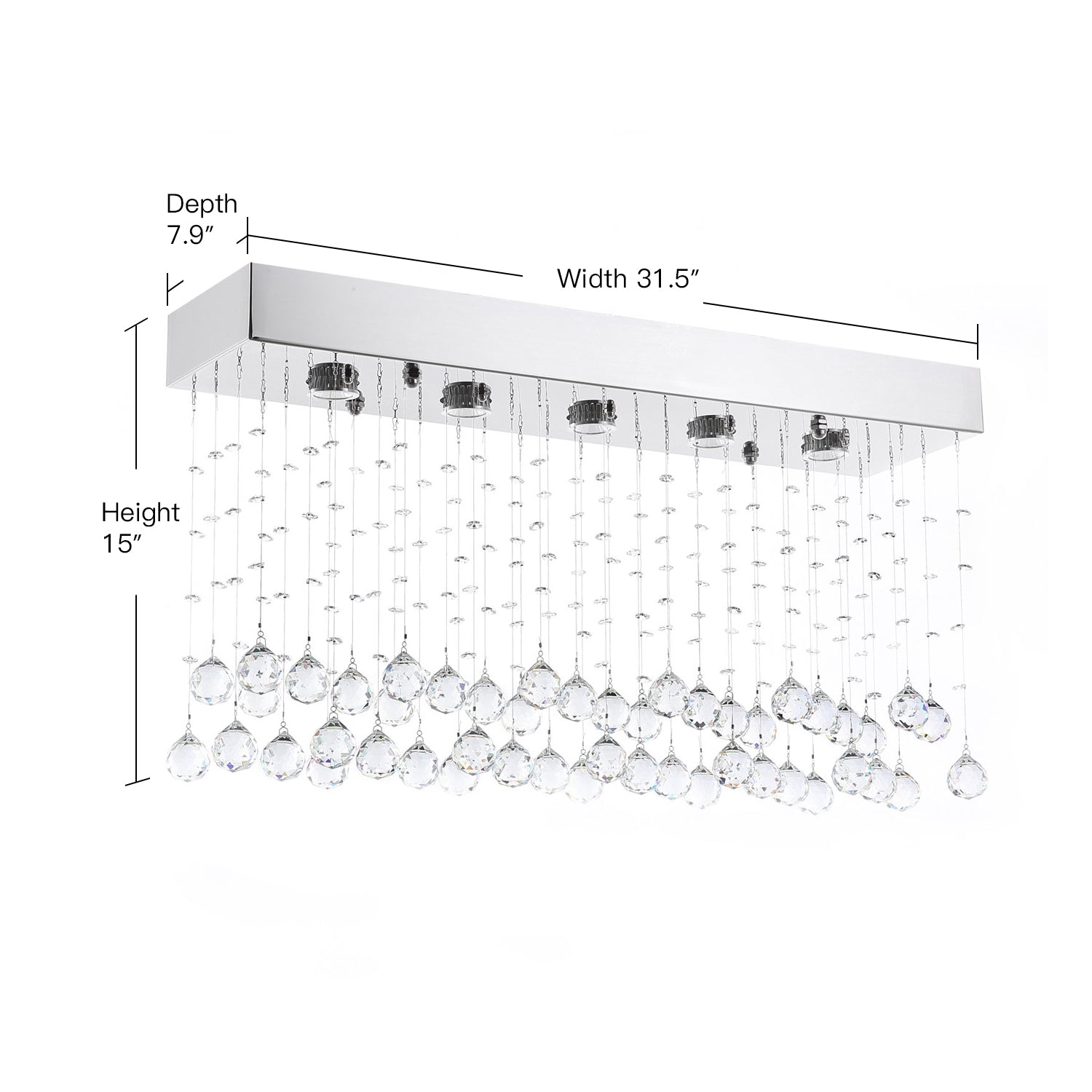 Modern Rectangular Crystal Chandelier Lighting