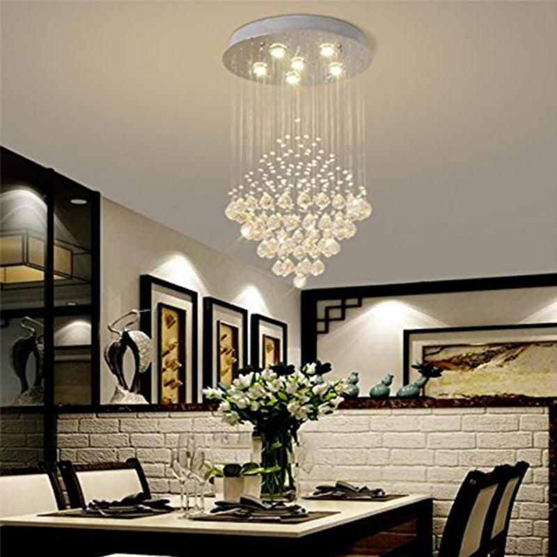 Elegant Raindrop Crystal Ball Chandelier - Dining Table Ceiling Lamp