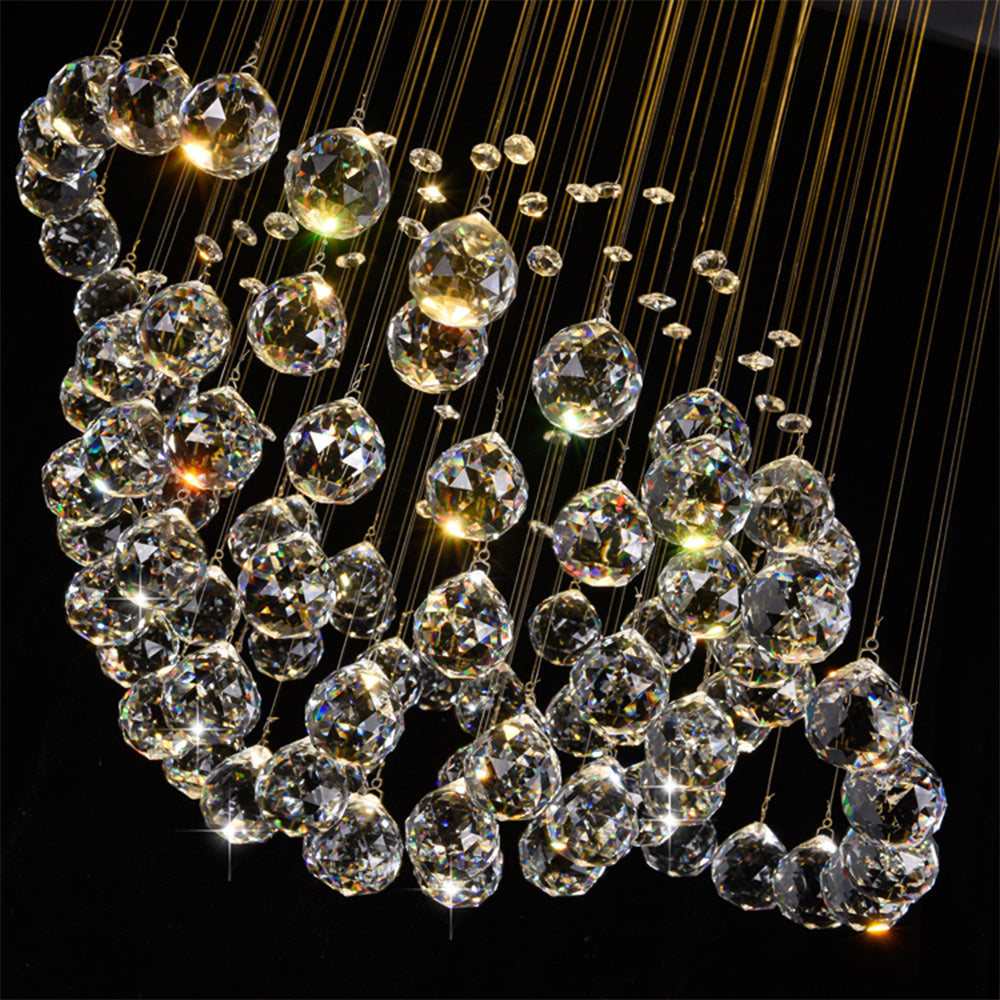 Modern Star Sphere Rain Drop Chandelier With Orbit - details
