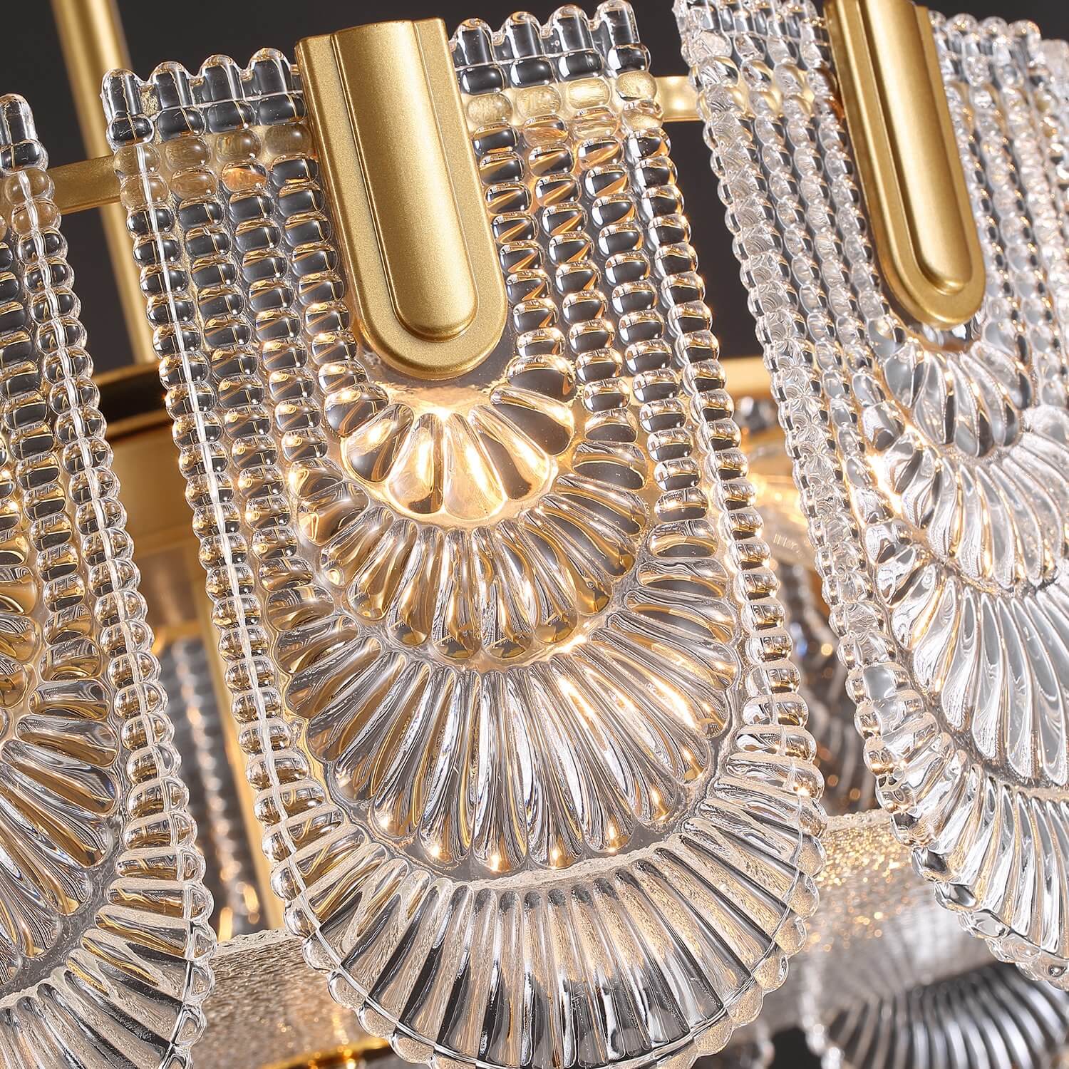 Round Shape Gold Glass Chandelier - Detail | Sofary