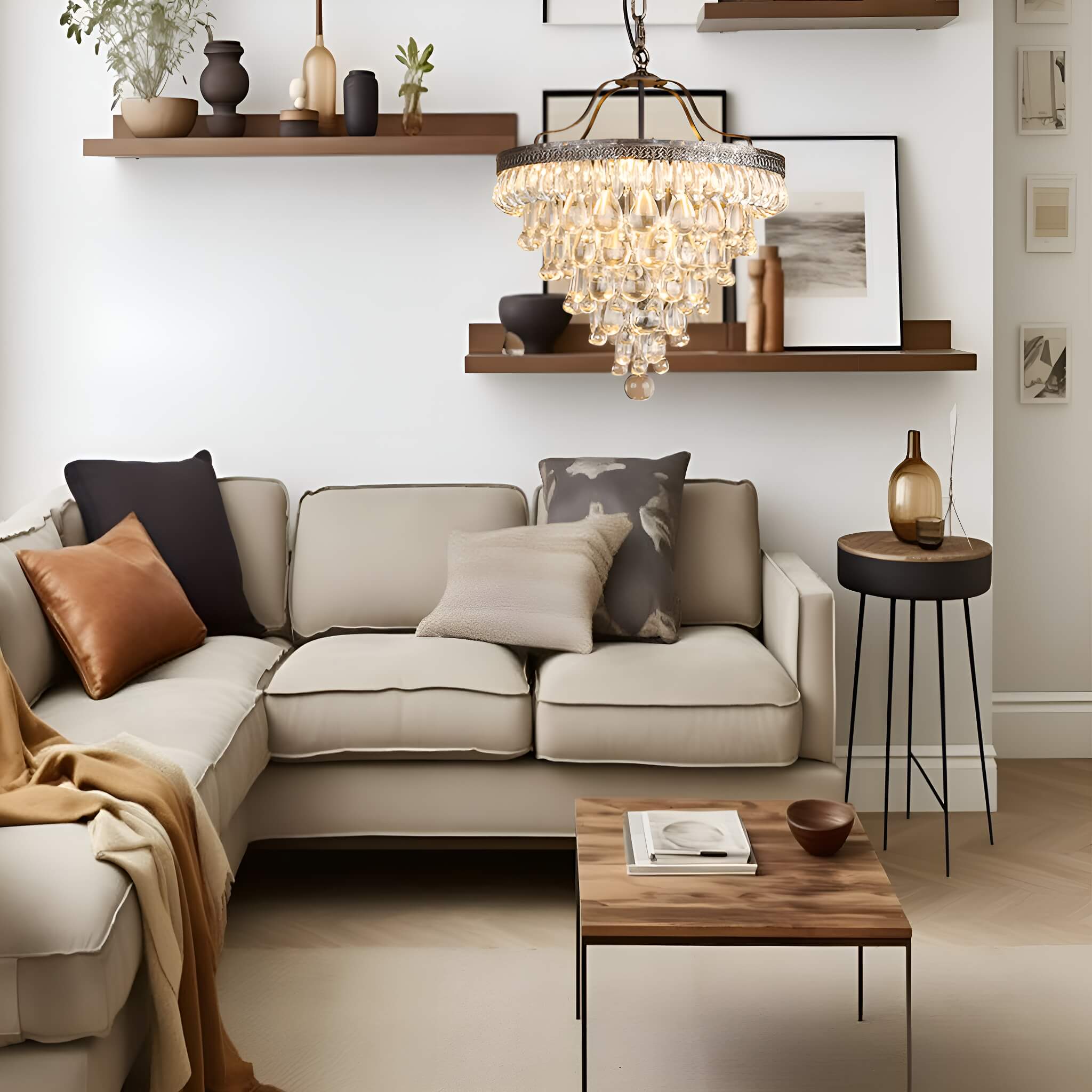 American Grape Crystal Chandelier Rustic living-room-1 | Sofary Lighting