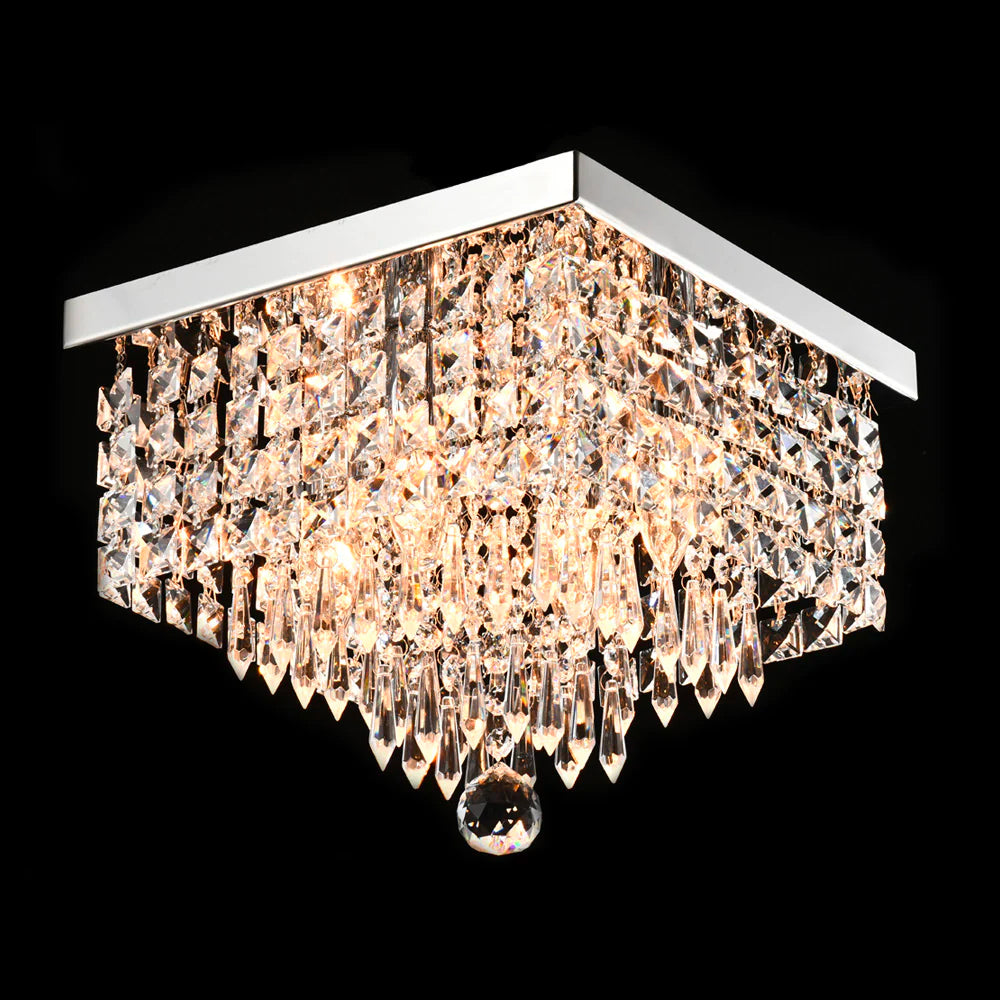 Modern Hallway Crystal Flush Mount Ceiling Light-light-on|Sofary