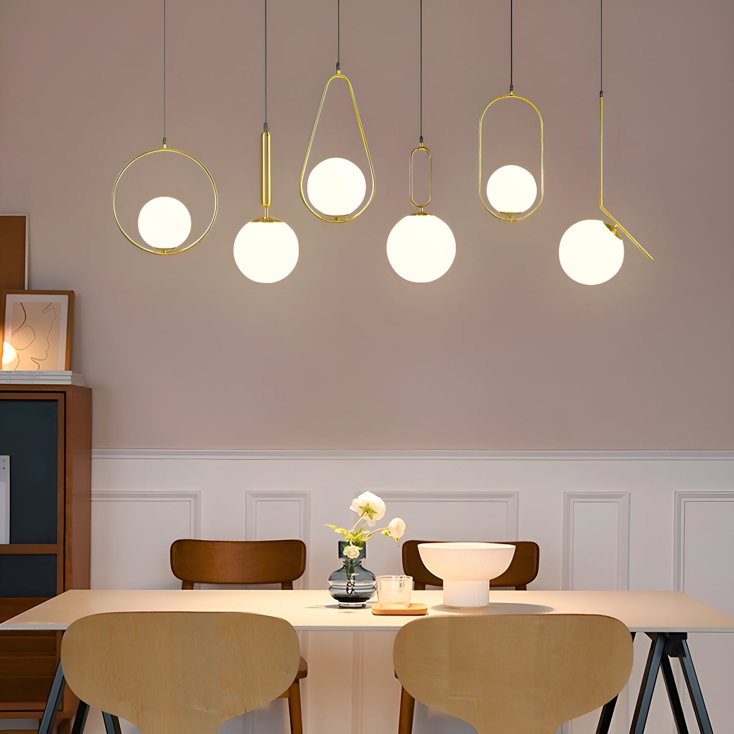 Modern Minimalist Pendant Light Creative Glass for Restaurant Bar Bedroom Bedside Study Inn Round Globe Single Head Pendant Light-dining-room-1 |Sofary