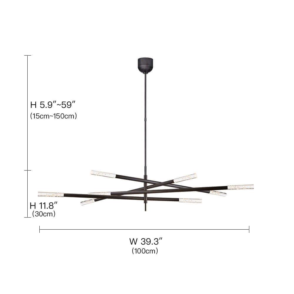 Rousseau Grande Eight Lights Acrylic Glass size | Sofary Lighting