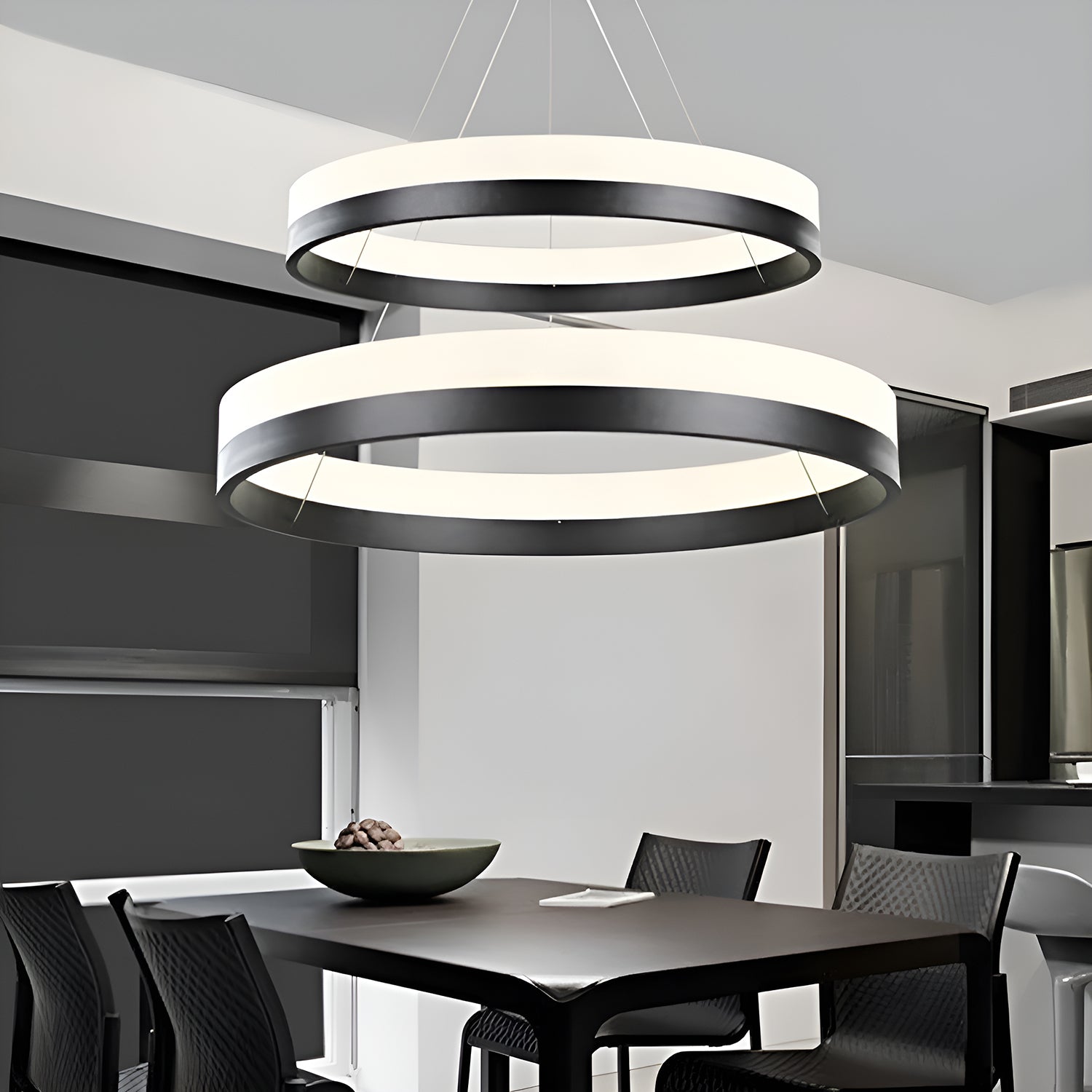 Two Rings & Three Rings Pendant Light Fixture-dining-room-4|Sofary
