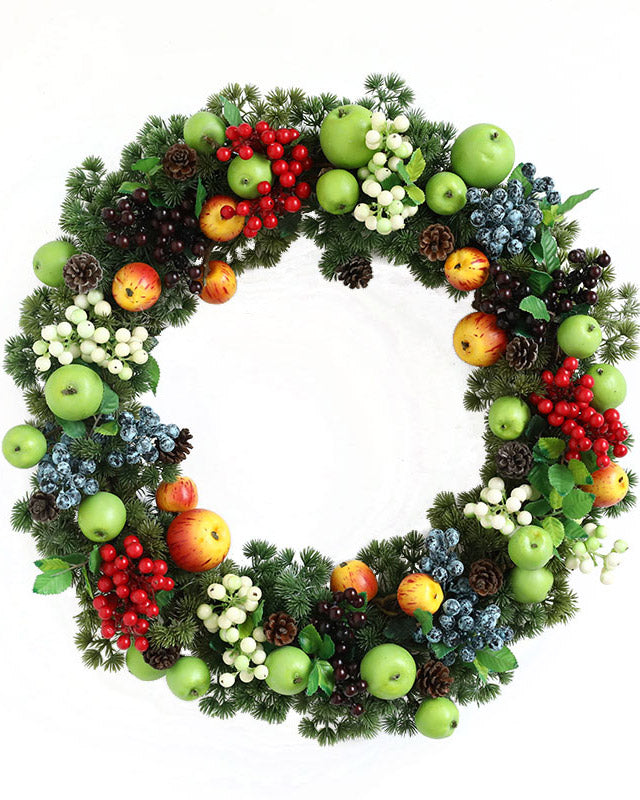 Farmhouse Artificial Apple Mixed Berry Wreath