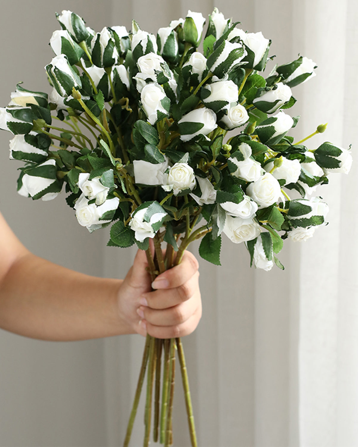 Faux Wild Rose Spray White