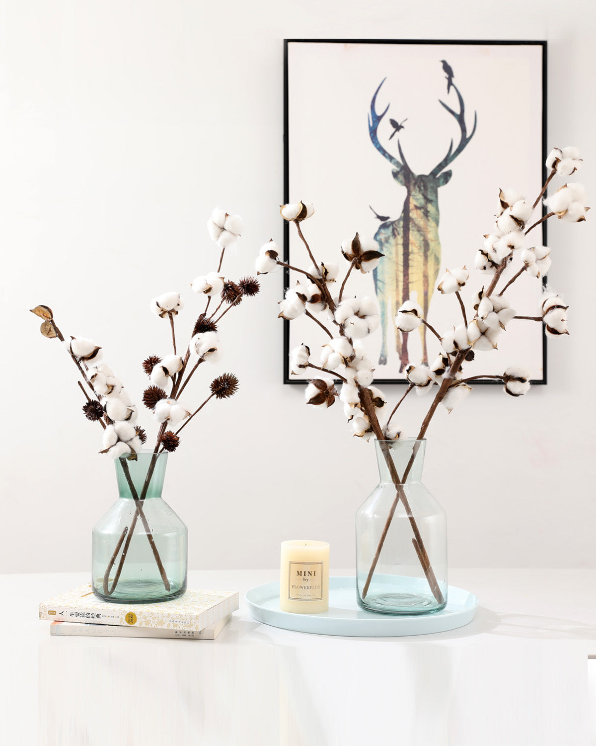 Artificial Cotton Ball Stems