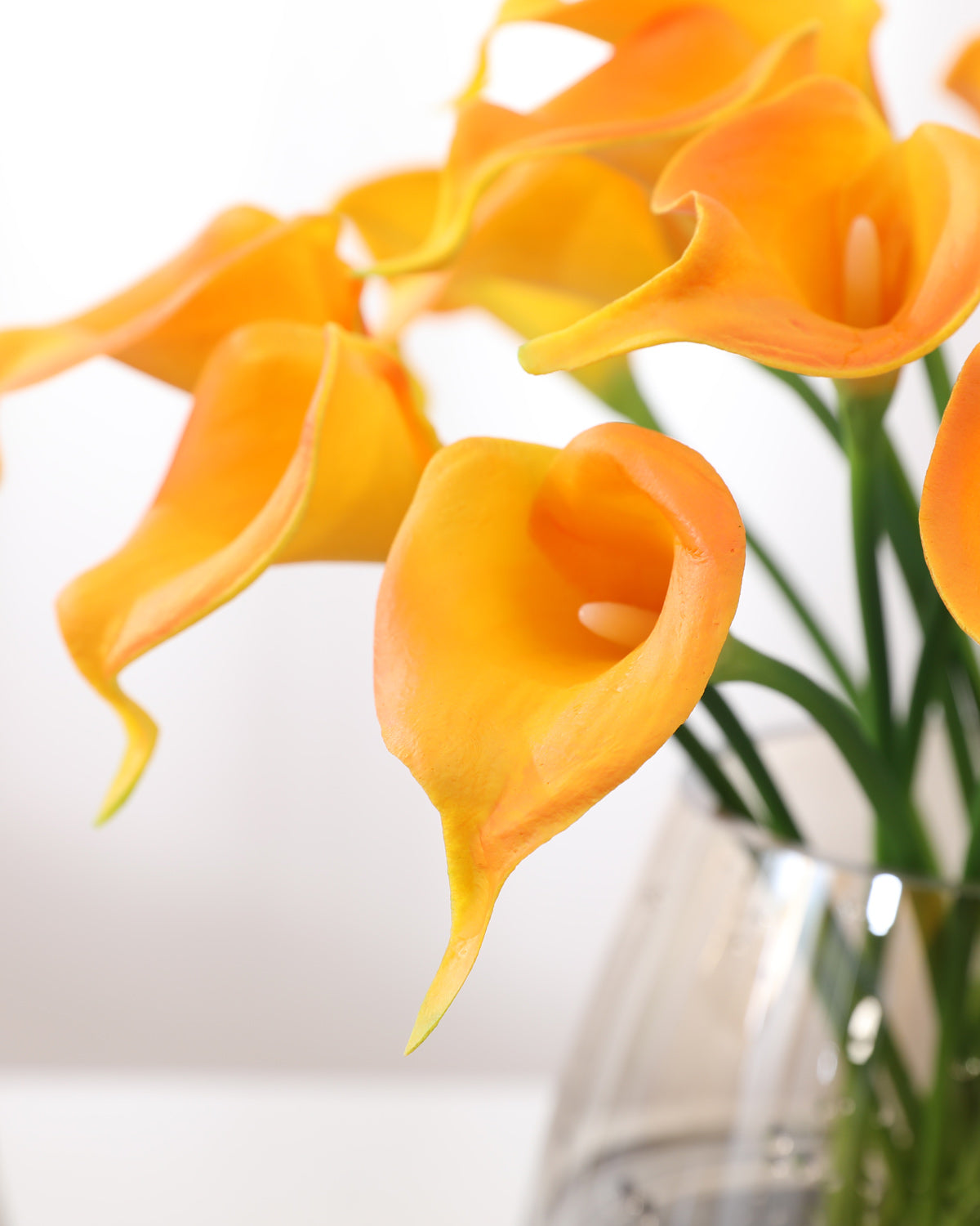Lifelike Orange Calla Lily Stem