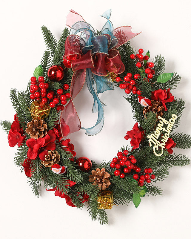 Waterproof Red Berry Pine Christmas Wreath