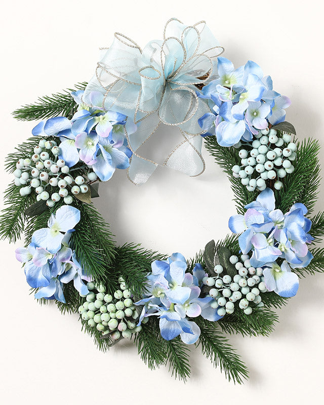 Pine Hydrangea Snowberry Wreath Outdoor