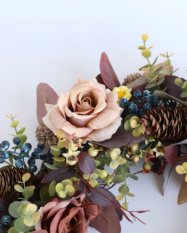 Farmhouse Rose Eucalyptus Berry Fall Wreath