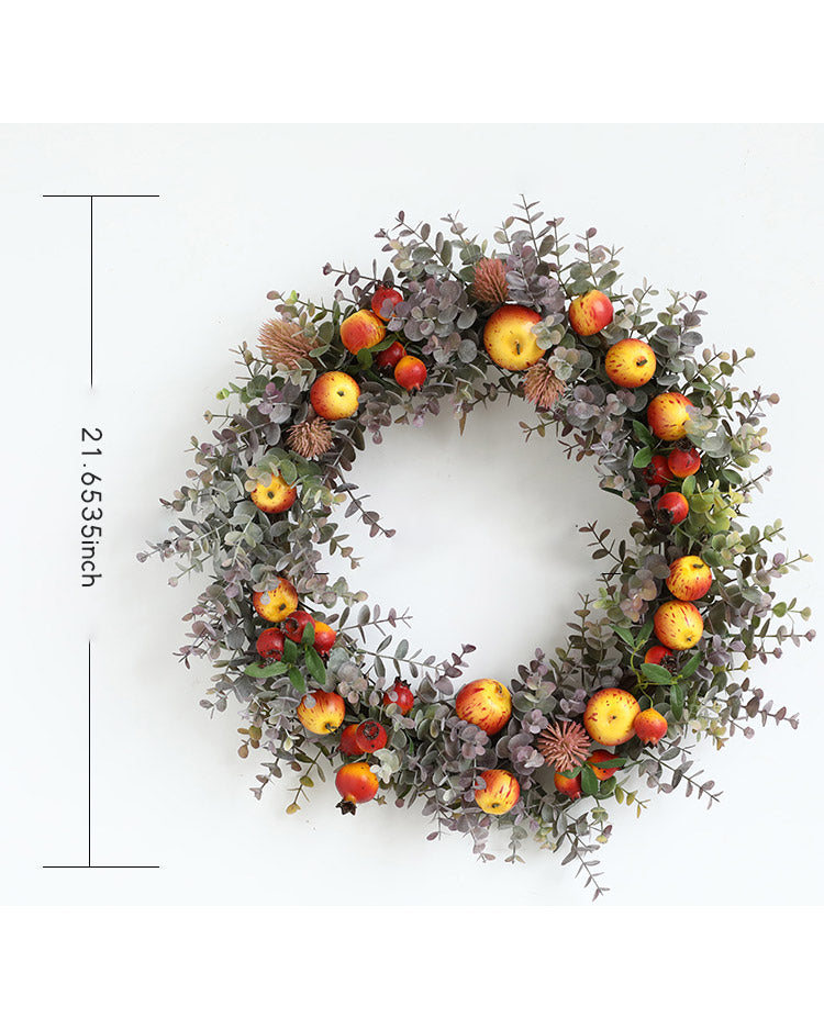 Farmhouse Apple Pomegranate Eucalyptus Fall Wreath