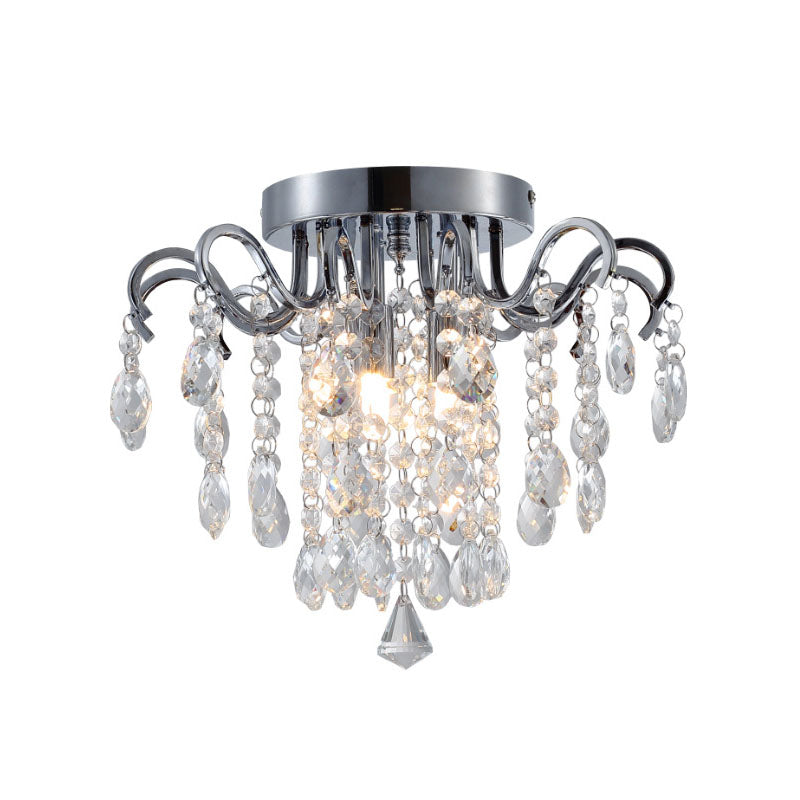 Modern Mini Round Crystal Flush Mount Ceiling Light | Sofary