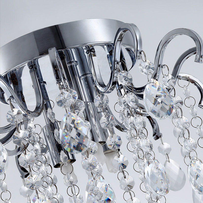 Modern Mini Round Crystal Flush Mount Ceiling Light - Crystal Detail | Sofary