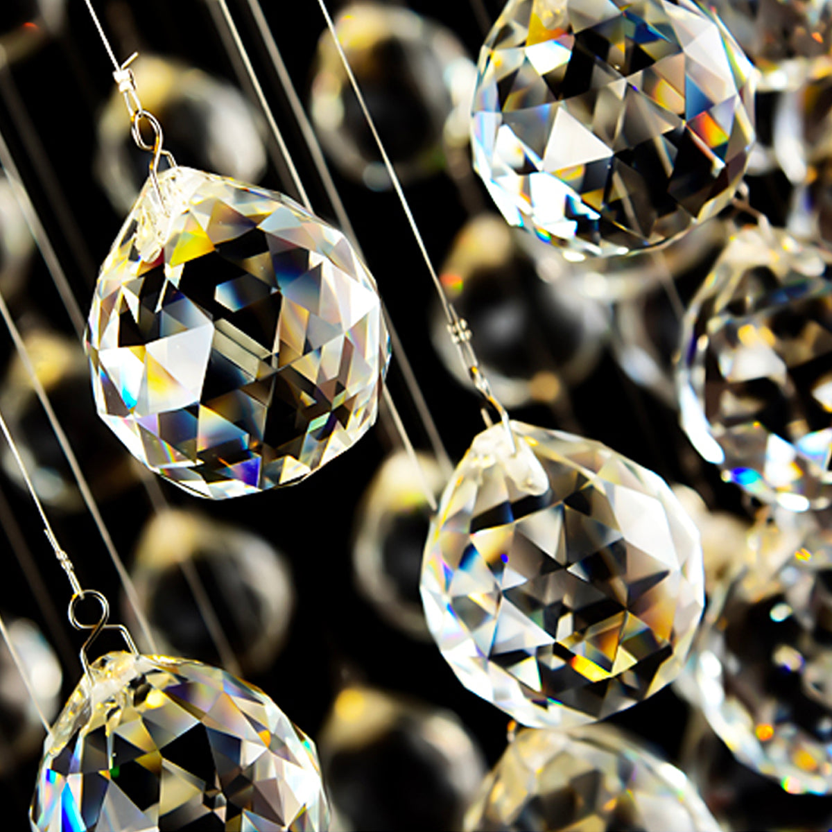 Rectangular Multi layer Cloud Design Crystal Chandelier - Details