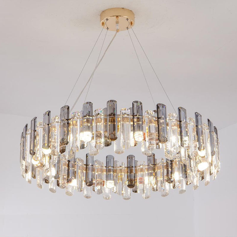 Round Glass Shade Gold Chandelier | Sofary