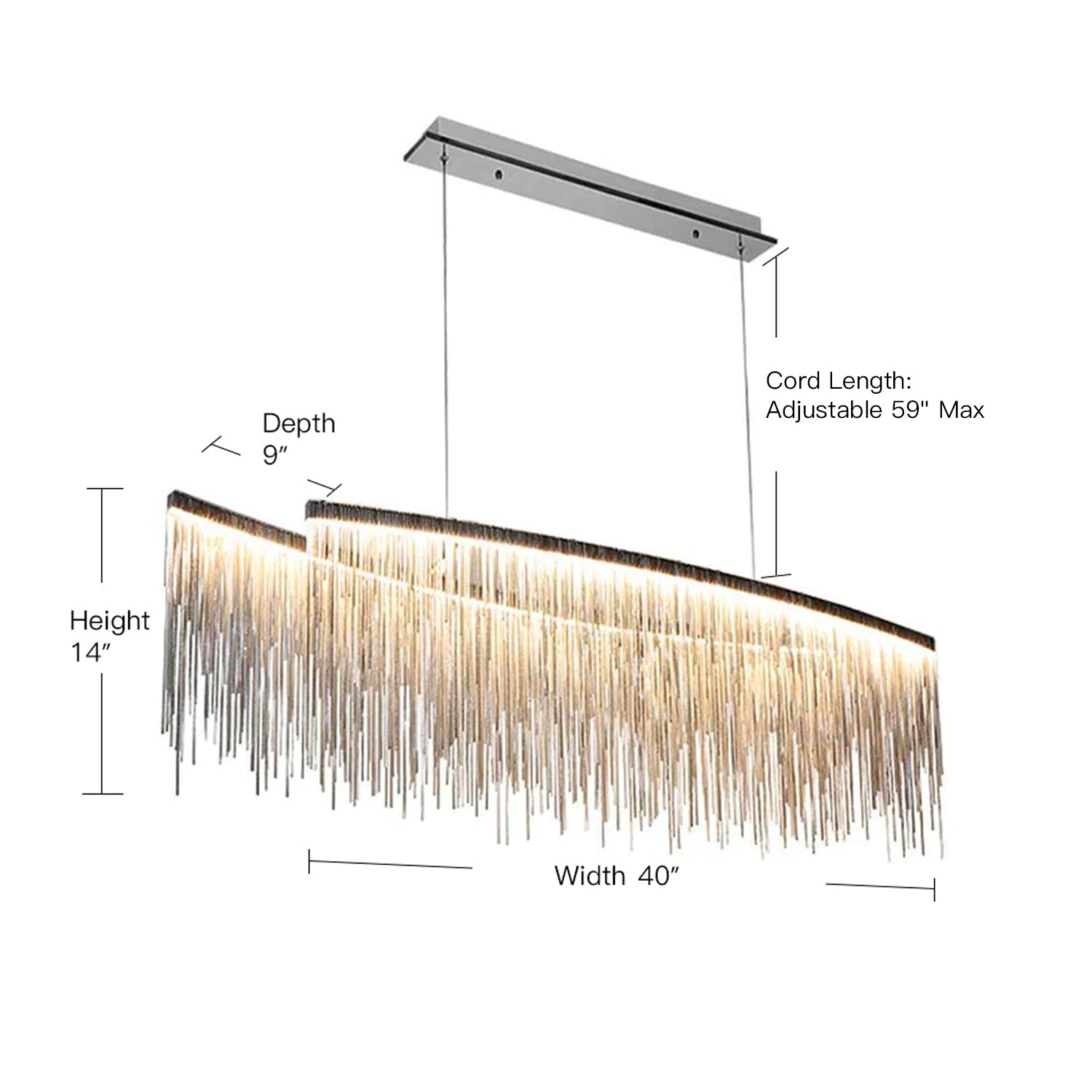 Modern Linear Aluminum Chandelier