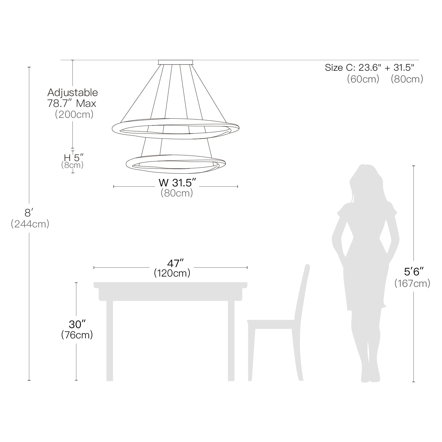 Gold Multi-layer Ring Chandelier---size 3