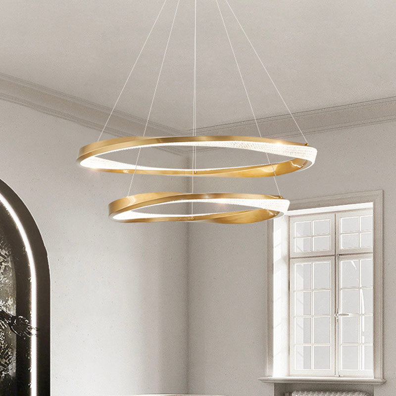 Gold Multi-layer Ring Chandelier - 2 Rings | Sofary