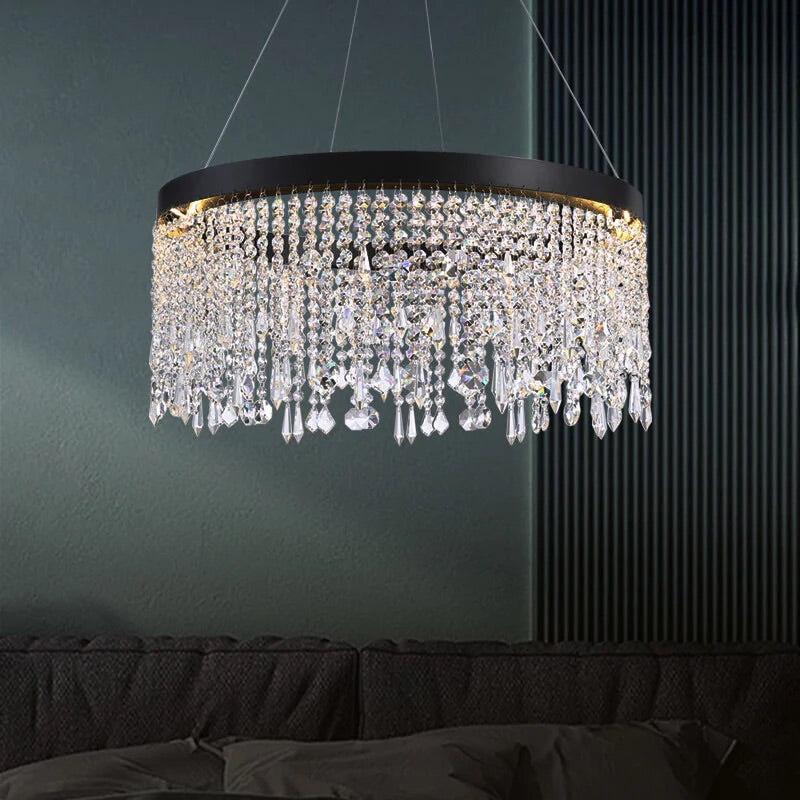 Circular Crystal Raindrop Chandelier - Dining Room | Sofary