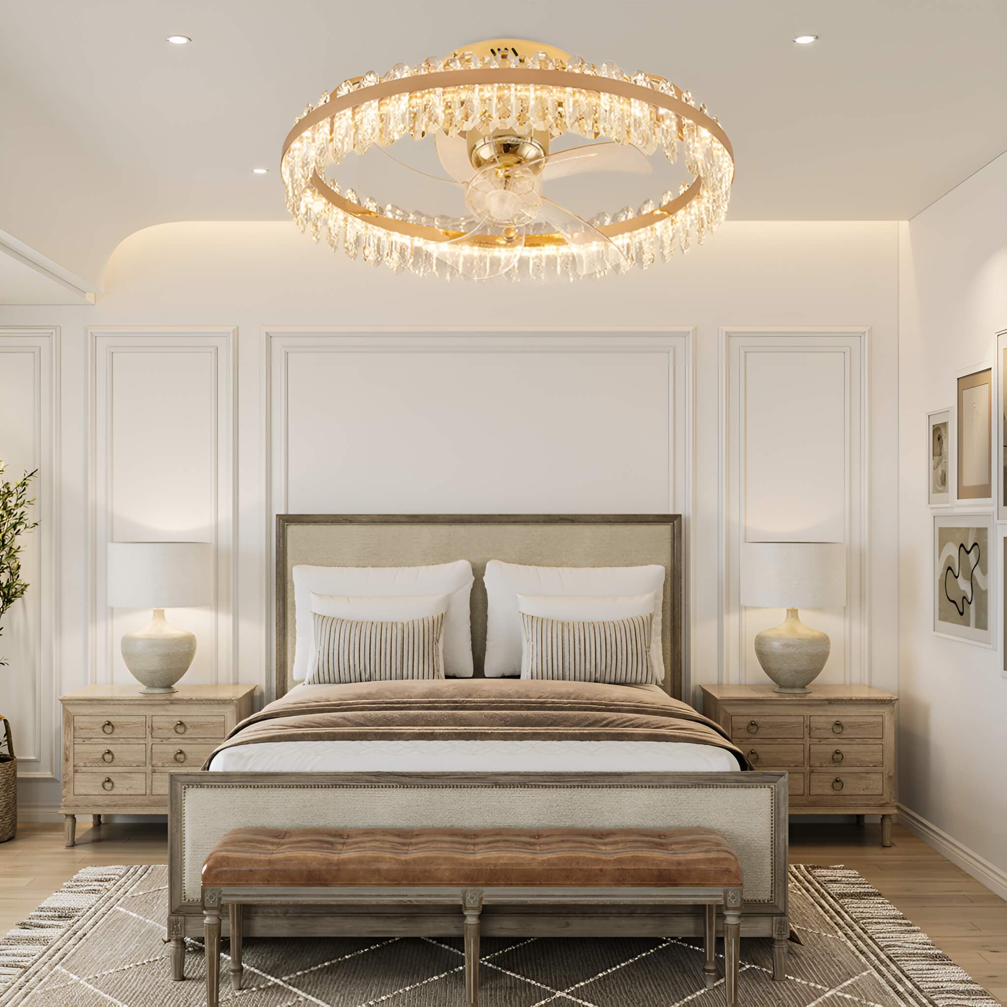 Crystal Ceiling Fan Oscillating Ceiling Fan Light bedroom-2 | Sofary Lighting