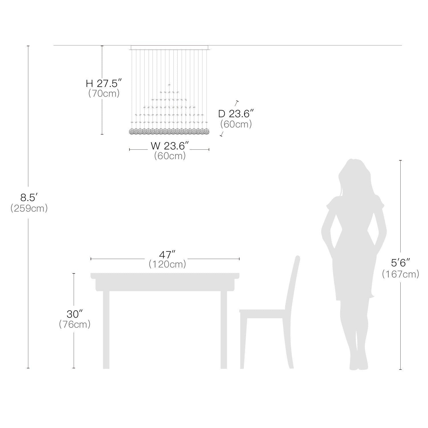 Square Base Pyramid Raindrop Crystal Chandelier - Ceiling Light | Sofary