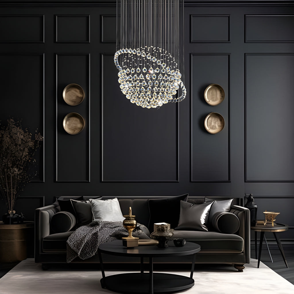 Modern Star Sphere Rain Drop Chandelier with Orbit-living-room-1|Sofary