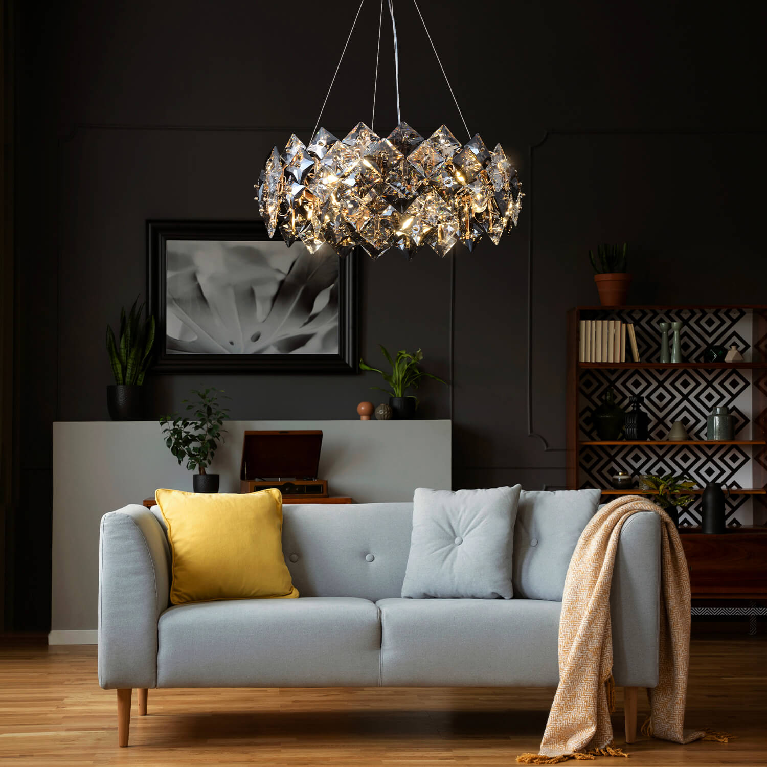 Modern Tiered Crystal Chandelier-living-room-1|Sofary