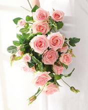 Load image into Gallery viewer, Moist Real Touch Spray Rose Silk Flowers
